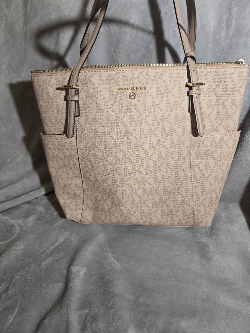 Michael Kors Blush/Tan Monogram Tote